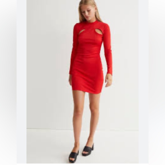 H&M JERSEY BODYCON DRESS SIZE SMALL - Picture 3 of 7